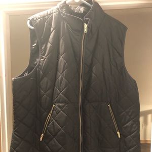 Black quilted vest